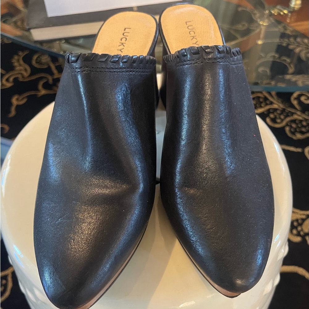 LUCKY BRAND HEELED MULES. EUC